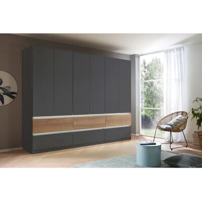 RAUCH Winnipeg Grau Kleiderschrank - 6 Türen, LED-Beleuchtung, 6 Schubladen RAUCH Winnipeg Grau Kleiderschrank - 6 Türen, LED-Beleuchtung, 6 Schubladen