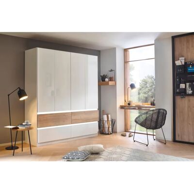 Rauch Winnipeg Weiß Hochglanz Schrank - 4-türig, Beleuchtet, 181x210x56cm Rauch Winnipeg Weiß Hochglanz Schrank - 4-türig, Beleuchtet, 181x210x56cm