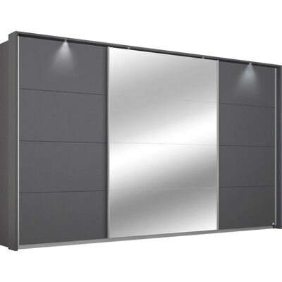 RAUCH Cortona Kleiderschrank - Schiebetür, Grau, Beleuchtung RAUCH Cortona Kleiderschrank - Schiebetür, Grau, Beleuchtung