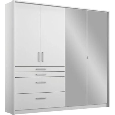 RAUCH Homburg Kleiderschrank - Hochglanz Weiß, 4-türig, Verstellbare Regale RAUCH Homburg Kleiderschrank - Hochglanz Weiß, 4-türig, Verstellbare Regale
