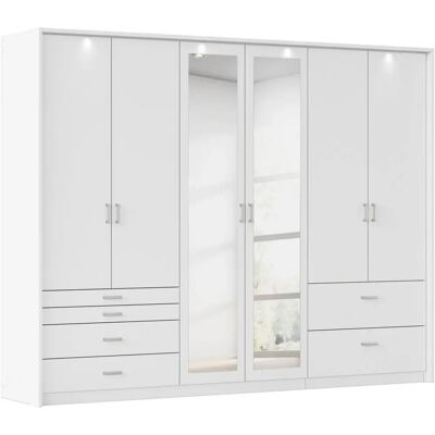 Rauch Wildberg Kleiderschrank - 6 Türen, Weiß, 275x212x58 cm Rauch Wildberg Kleiderschrank - 6 Türen, Weiß, 275x212x58 cm