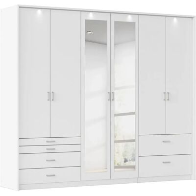 RAUCH Wildberg Kleiderschrank - Verstellbare Regale, LED-Beleuchtung, 6 Türen RAUCH Wildberg Kleiderschrank - Verstellbare Regale, LED-Beleuchtung, 6 Türen