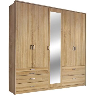 RAUCH Wildberg Kleiderschrank - 5-türig, verstellbare Regale, Spiegel RAUCH Wildberg Kleiderschrank - 5-türig, verstellbare Regale, Spiegel