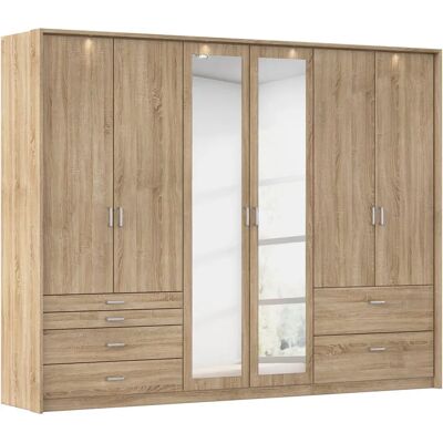 RAUCH Wildberg Kleiderschrank - 6 Türen, Beleuchtung, 275x212x58cm RAUCH Wildberg Kleiderschrank - 6 Türen, Beleuchtung, 275x212x58cm
