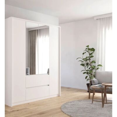 RAUCH Mainz Kleiderschrank - 185x212x58 cm, Weiß, 4-türig, Spiegel RAUCH Mainz Kleiderschrank - 185x212x58 cm, Weiß, 4-türig, Spiegel