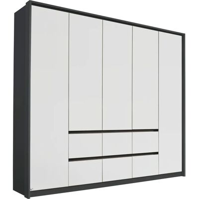 Rauch Mainz Kleiderschrank - 5-türig, Grau & Weiß, 212cm hoch Rauch Mainz Kleiderschrank - 5-türig, Grau & Weiß, 212cm hoch