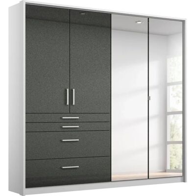Rauch Homburg Kleiderschrank - Weiß, 4 Türen, Hochglanz Rauch Homburg Kleiderschrank - Weiß, 4 Türen, Hochglanz