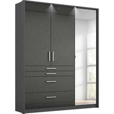 Rauch Homburg Kleiderschrank - Grau - 3-türig - 136cm Rauch Homburg Kleiderschrank - Grau - 3-türig - 136cm