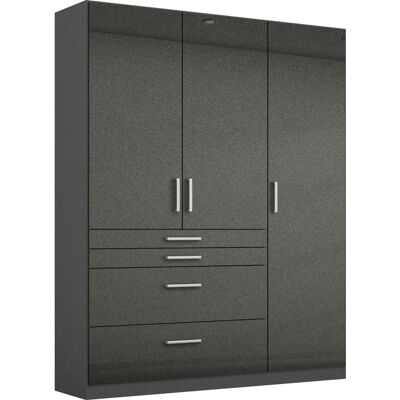 Rauch Homburg Kleiderschrank - Modern, Geräumig, Hochglanz Grau Rauch Homburg Kleiderschrank - Modern, Geräumig, Hochglanz Grau