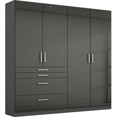 Rauch Homburg Kleiderschrank - Modern, Grau, 4-türig Rauch Homburg Kleiderschrank - Modern, Grau, 4-türig