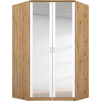 Rauch Bremen Eckschrank - 8 Einlegeböden, Weiß/Eiche Artisan Rauch Bremen Eckschrank - 8 Einlegeböden, Weiß/Eiche Artisan