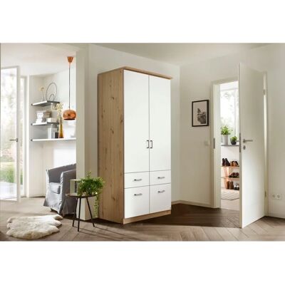 RAUCH Bremen Kleiderschrank Weiß/Eiche Artisan RAUCH Bremen Kleiderschrank Weiß/Eiche Artisan