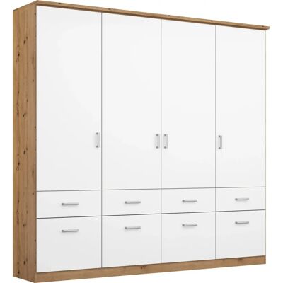 Rauch Bremen Kleiderschrank - Moderner Weiß/Eiche Artisan Schrank Rauch Bremen Kleiderschrank - Moderner Weiß/Eiche Artisan Schrank