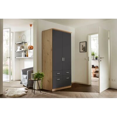 RAUCH Bremen Kleiderschrank - 2-türig, 2 Schubladen, Grau RAUCH Bremen Kleiderschrank - 2-türig, 2 Schubladen, Grau