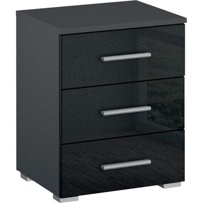 rauch BLUE Base Nachttisch - 3 Schubladen, 40x52cm, grau (graumetallic, hochglanz grau) - Nachttisch rauch BLUE Base Nachttisch - 3 Schubladen, 40x52cm, grau (graumetallic, hochglanz grau) - Nachttisch