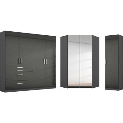 RAUCH Homburg Kleiderschrank-Set - Grau, 298cm breit RAUCH Homburg Kleiderschrank-Set - Grau, 298cm breit