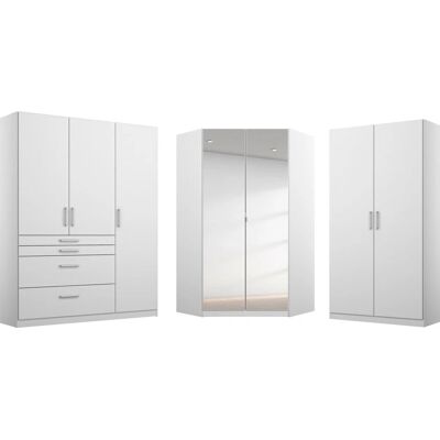 RAUCH Homburg Kleiderschrank-Set - Modulares, Hochglanz Weiß Möbel RAUCH Homburg Kleiderschrank-Set - Modulares, Hochglanz Weiß Möbel