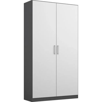 RAUCH Homburg Kleiderschrank - Weiß Hochglanz, Grau Metallic, 91cm RAUCH Homburg Kleiderschrank - Weiß Hochglanz, Grau Metallic, 91cm