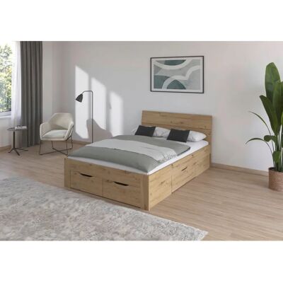 Rauch Flexx Bett - 140x200cm, Eiche Artisan, Stauraum, Ohne Matratze Rauch Flexx Bett - 140x200cm, Eiche Artisan, Stauraum, Ohne Matratze