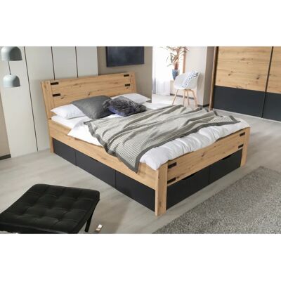 RAUCH Birmingham Stauraumbett - 140x200cm - Grau & Eiche RAUCH Birmingham Stauraumbett - 140x200cm - Grau & Eiche