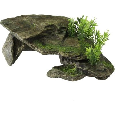 Aqua Della Akvarie dekorasjon, stein med planter Aqua Della Akvarie dekorasjon, stein med planter