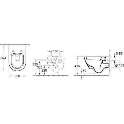 Villeroy & Boch Vas de toaletă Subway 2.0 - Alb, ieșire orizontală, montaj pe perete, CeramicPlus Villeroy & Boch Vas de toaletă Subway 2.0 - Alb, ieșire orizontală, montaj pe perete, CeramicPlus