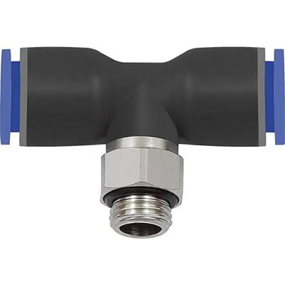 Riegler Conector en T G1/2" Azul - Plástico, Giratorio, para Aire y Líquidos Riegler Conector en T G1/2" Azul - Plástico, Giratorio, para Aire y Líquidos