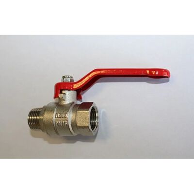 RIEGLER Valvola a sfera in ottone - 26,44mm G 3/4 - Passaggio completo RIEGLER Valvola a sfera in ottone - 26,44mm G 3/4 - Passaggio completo