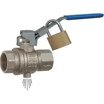 Riegler Sicherheitskugelhahn - 20,95mm, Vernickeltes Messing, Abschließbar Riegler Sicherheitskugelhahn - 20,95mm, Vernickeltes Messing, Abschließbar