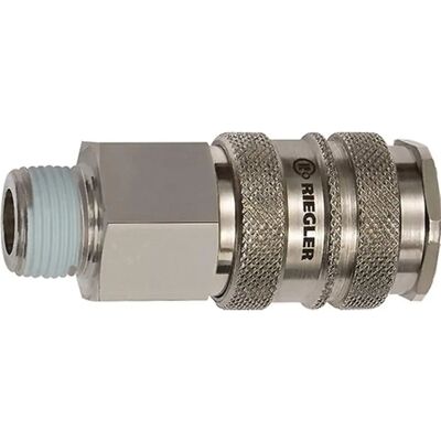 Riegler Schnellverschlusskupplung DN 10 Stahl/Messing - Pneumatik Riegler Schnellverschlusskupplung DN 10 Stahl/Messing - Pneumatik
