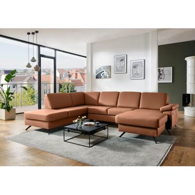 DIE PLANBAR U-Form Sofa - Echtleder, mit Bettfunktion, 4 Sitze DIE PLANBAR U-Form Sofa - Echtleder, mit Bettfunktion, 4 Sitze