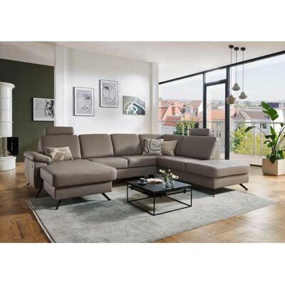 DIE PLANBAR U-Form Sofa - Echtleder - Kopfstützen - Made in Europe DIE PLANBAR U-Form Sofa - Echtleder - Kopfstützen - Made in Europe