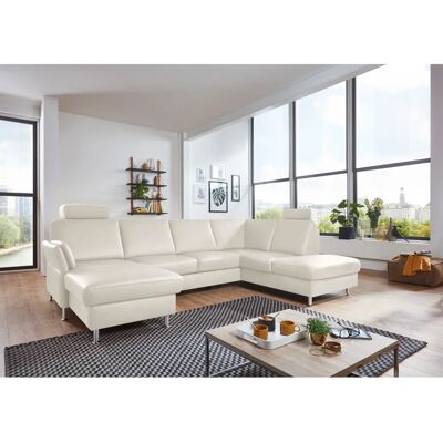 DIE PLANBAR PN-EM18013 U-Form Sofa - U-Form, Weiß, Leder, Stauraum, Kopfstützen DIE PLANBAR PN-EM18013 U-Form Sofa - U-Form, Weiß, Leder, Stauraum, Kopfstützen