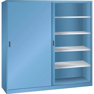 LISTA Stahl-Schiebetürschrank - 1950x1500mm, RAL 5012 LISTA Stahl-Schiebetürschrank - 1950x1500mm, RAL 5012