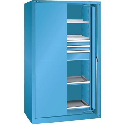 Armadio robusto per carichi pesanti - 3 cassetti, 4 mensole, azzurro chiaro Armadio robusto per carichi pesanti - 3 cassetti, 4 mensole, azzurro chiaro