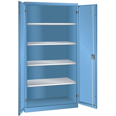Armoire en acier LISTA - 4 étagères - Bleu clair - Armoire de rangement - Publicité Armoire en acier LISTA - 4 étagères - Bleu clair - Armoire de rangement - Publicité