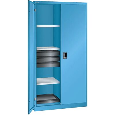 LISTA Kleiderschrank Hellblau - 8 Regale, 6 Schubladen, Stahl LISTA Kleiderschrank Hellblau - 8 Regale, 6 Schubladen, Stahl
