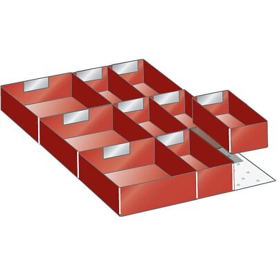 LISTA Schubladenteiler - 500mm, 9 Einsätze, 1 Abstandshalter LISTA Schubladenteiler - 500mm, 9 Einsätze, 1 Abstandshalter