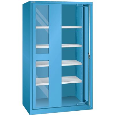 LISTA Schwerlastschrank - 4 Verstellbare Regale - Glas Türen LISTA Schwerlastschrank - 4 Verstellbare Regale - Glas Türen