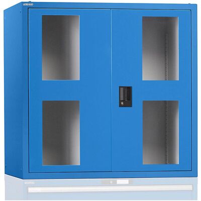 LISTA Stahlschränk - Verstellbare Ablage, Transparente Türen, Hellblau LISTA Stahlschränk - Verstellbare Ablage, Transparente Türen, Hellblau