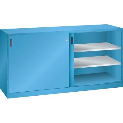 LISTA Stahlschiebetürschrank - 3 Regale & Schubladen LISTA Stahlschiebetürschrank - 3 Regale & Schubladen