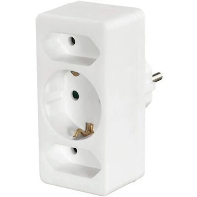Adaptateur de Prise Hama - Type F Universel 3 Voies Blanc - Publicité Adaptateur de Prise Hama - Type F Universel 3 Voies Blanc - Publicité