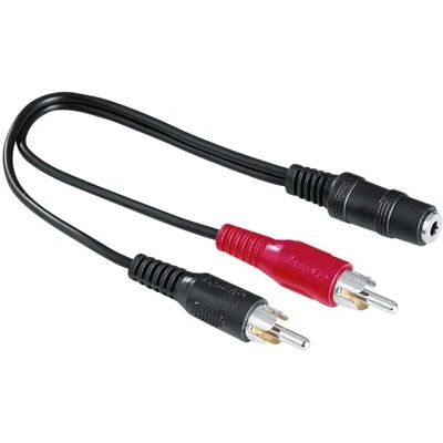 Hama 00116011 - Stereo RCA naar 3,5 mm jack adapter - 10cm Hama 00116011 - Stereo RCA naar 3,5 mm jack adapter - 10cm