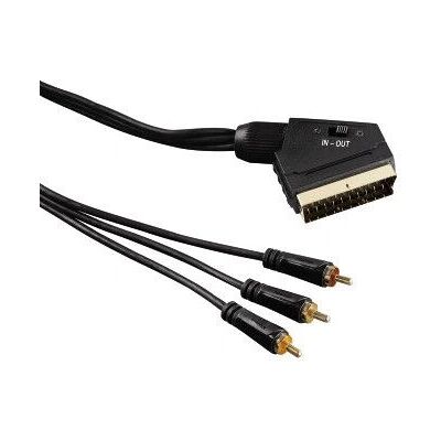 Hama 1,5m SCART - 3 RCA Videokaapeli - Musta Hama 1,5m SCART - 3 RCA Videokaapeli - Musta