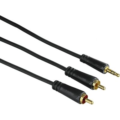 Hama 00122298 Audiokabel - 1,5 m, 3,5 mm, 2x RCA - Schwarz Hama 00122298 Audiokabel - 1,5 m, 3,5 mm, 2x RCA - Schwarz