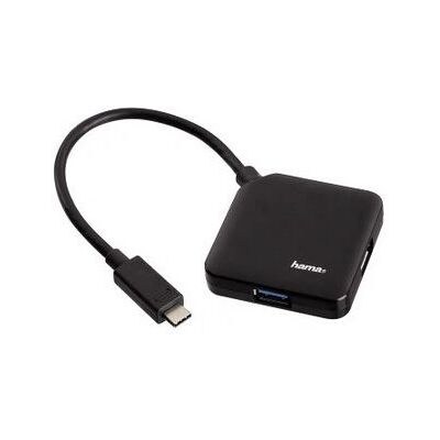 Hub USB-C Hama con 4 Puertos - Negro - USB 3.2 Gen 1 Hub USB-C Hama con 4 Puertos - Negro - USB 3.2 Gen 1