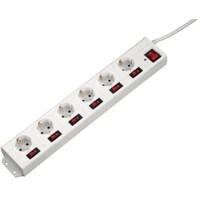 Hama 137239 Strømskinne - 6 stikkontakter, 1,4 m, Hvidt Hama 137239 Strømskinne - 6 stikkontakter, 1,4 m, Hvidt