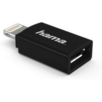 Hama Micro-USB Lightning Noir - Adaptateur USB pour Apple Hama Micro-USB Lightning Noir - Adaptateur USB pour Apple