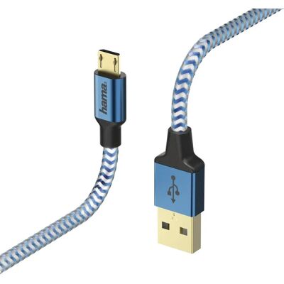 Hama USB Kabel 1,5m Blauw - USB 2.0 Micro-USB B Hama USB Kabel 1,5m Blauw - USB 2.0 Micro-USB B