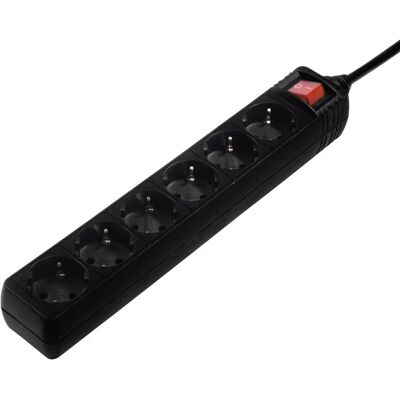 Hama Mehrfachsteckdose - 6 Steckdosen - 5 m Kabel - Schwarz Hama Mehrfachsteckdose - 6 Steckdosen - 5 m Kabel - Schwarz
